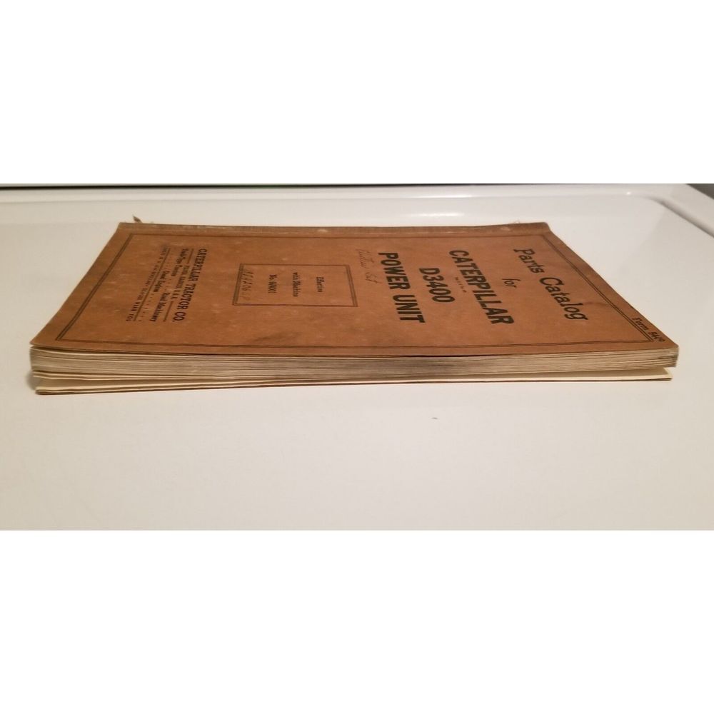 Vintage Original Sept 1939 Caterpillar D3400 Power Unit Parts Catalog Form 5449 - Picture 5 of 8